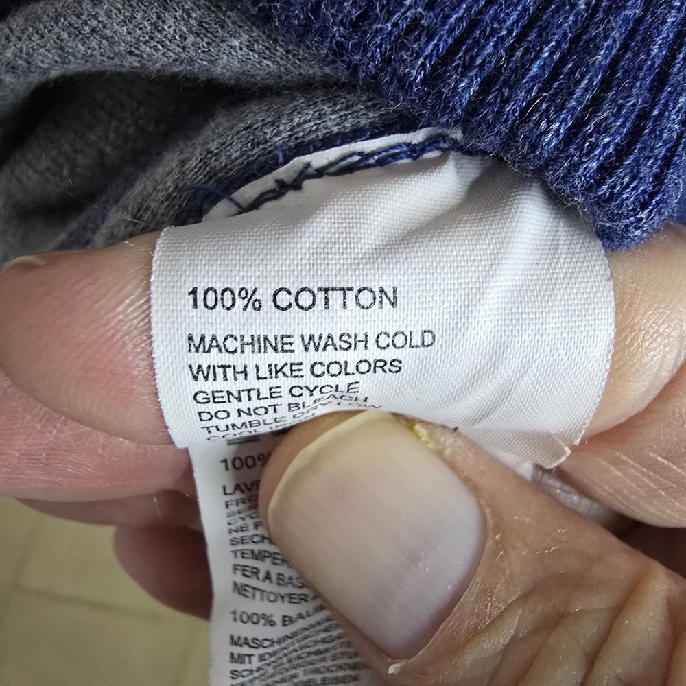 Tommy Bahama Mens Blue 100% Cotton Quarter Zip Pullover Sweater Heathered XL - Picture 8 of 8